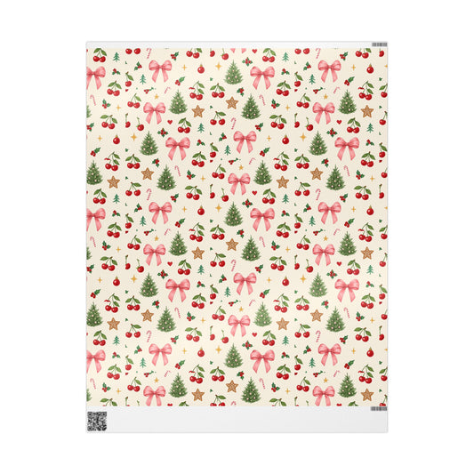 Cherry Christmas Festive Wrapping Paper
