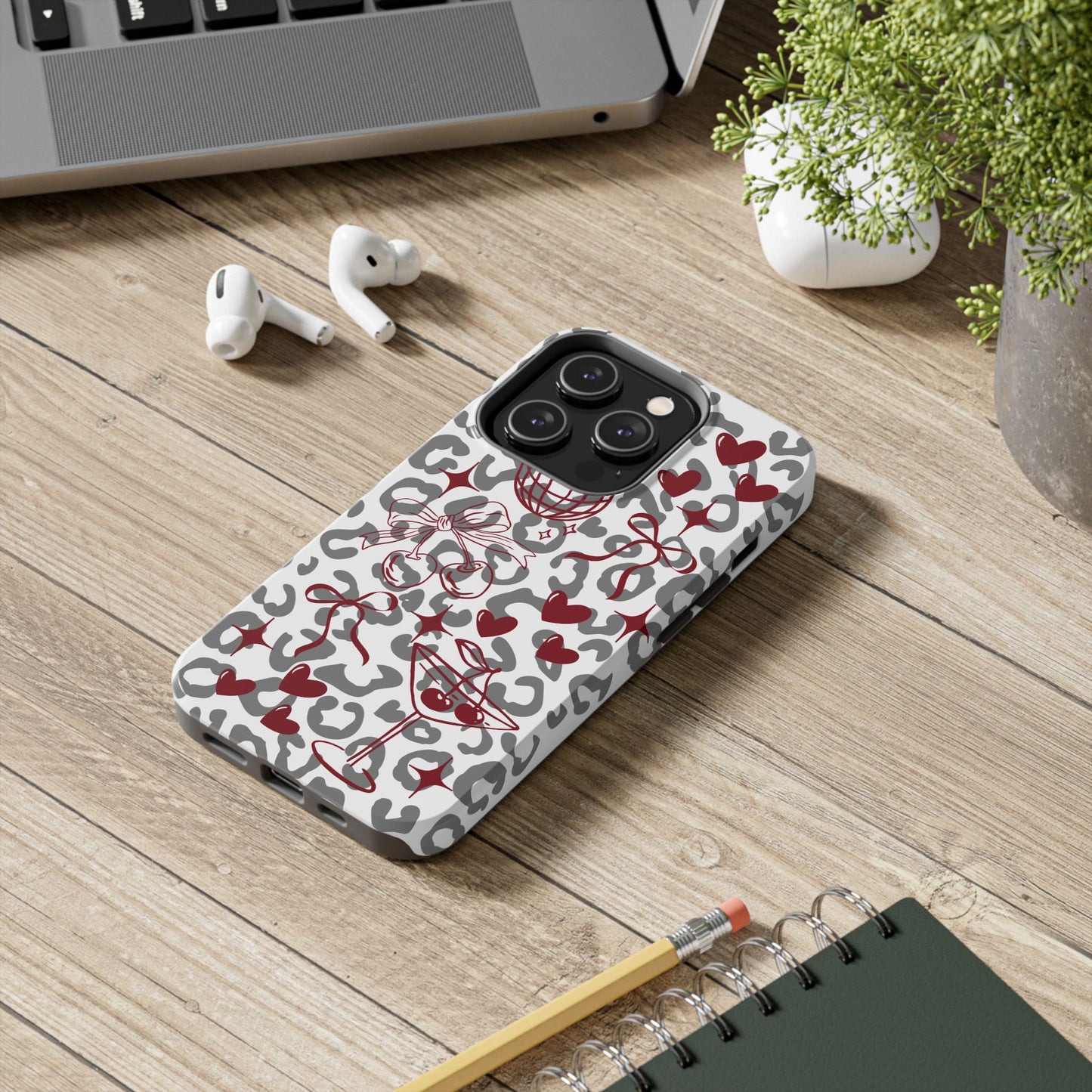 Iphone Case Cherry Leopard