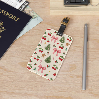 Cherry Christmas Luggage Tag
