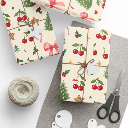 Cherry Christmas Festive Wrapping Paper