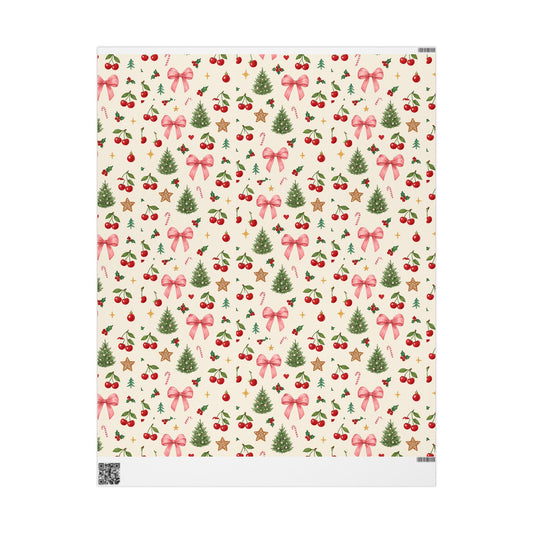 Cherry Christmas Festive Wrapping Paper
